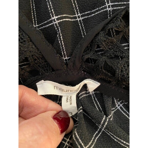 Maurice’s Blouse Plus size 3X Top Black Sleeveless Lace Neckline Vacation Cruise - Picture 8 of 11